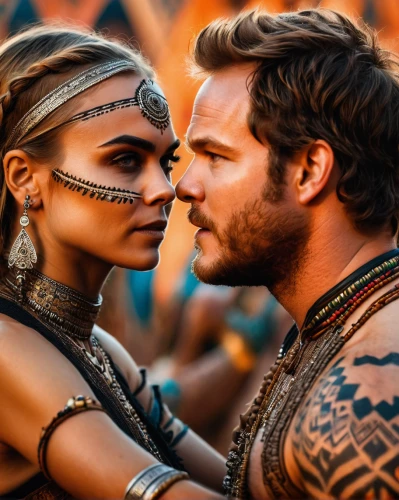 vikings,couple goal,maori,passengers,warrior east,mad max,casal,tribal masks,aborigines,ancient people,forbidden love,valerian,aborigine,gladiator,aboriginal culture,warrior woman,first kiss,raider,face paint,warrior and orc,Photography,General,Fantasy