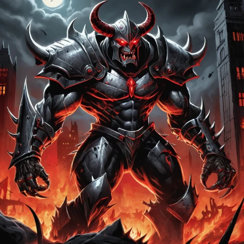 death god,minotaur,devil,spawn,diablo,warlord,greyskull,splitting maul,massively multiplayer online role-playing game,grimm reaper,dodge warlock,devil wall,daemon,devilwood,black beetle,black dragon,fire devil,black warrior,reaper,god of thunder,Illustration,American Style,American Style 13