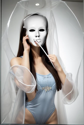 parabolic mirror,bridal clothing,mosquito net,makeup mirror,venetian mask,hanging mask,magic mirror,surgical mask,masque,beauty mask,image manipulation,crystal ball-photography,the angel with the veronica veil,protective mask,medical mask,anonymous mask,light mask,doll looking in mirror,breathing mask,ventilation mask