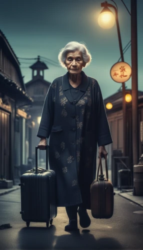 suitcase,luggage,bellboy,luggage and bags,leather suitcase,luggage set,pensioner,old suitcase,travel woman,housekeeper,darjeeling,old woman,baggage,globe trotter,world travel,elderly lady,elderly person,airline travel,housekeeping,travel insurance,Photography,General,Realistic