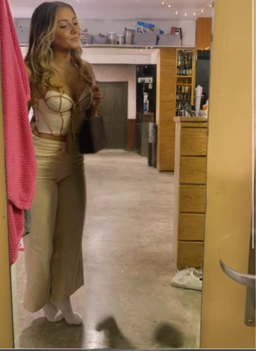 mariah carey,dressing room,lisaswardrobe,bts,see-through clothing,video scene,changing room,tracksuit,changing rooms,toni,in the mirror,sweetener,pantsuit,sweatpants,serving,santana,staff video,bathrobe,commercial,fashionista
