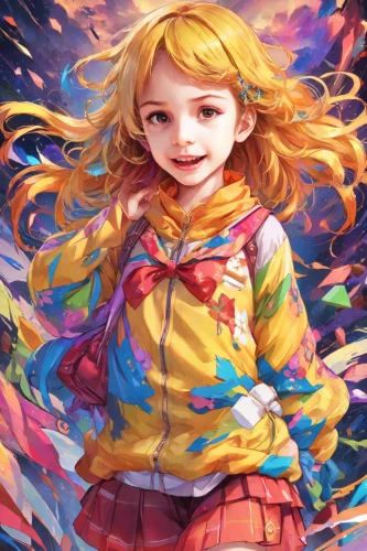 rainbow pencil background,little girl in wind,colorful heart,colorful background,colorful doodle,the festival of colors,colorful stars,world digital painting,colorful daisy,child girl,eleven,mystical portrait of a girl,yang,fallen colorful,rainbow color palette,crossed ribbons,kids illustration,full of color,digital painting,colorful,Digital Art,Anime