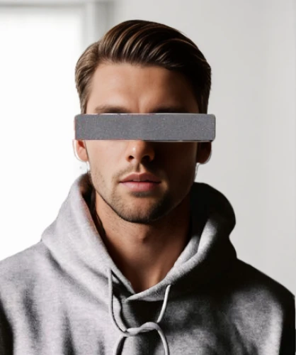 blindfold,eye glass accessory,face shield,blindfolded,cyclops,product photos,ventilation mask,glare protection,cyber glasses,bird box,pollution mask,male model,lens extender,open-face watch,balaclava,blind folded,3d man,wearing a mandatory mask,cover your face with your hands,silver framed glasses