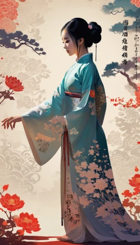 hanbok,geisha girl,geisha,oriental princess,korean culture,oriental girl,japanese art,oriental painting,japanese floral background,plum blossoms,mukimono,mulan,kimono,chinese art,japanese culture,oriental,korean history,plum blossom,spring festival,japanese woman,Illustration,Vector,Vector 21