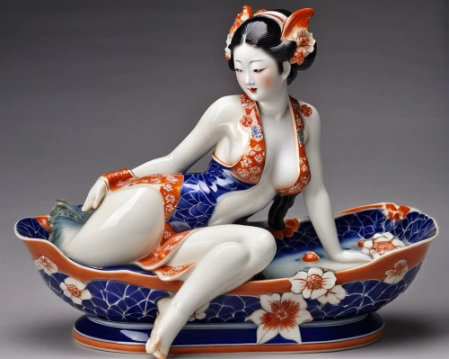 geisha girl,geisha,japanese doll,porcelaine,sake set,japanese tea set,japanese art,figurine,asian teapot,chinese teacup,the japanese doll,oriental princess,japanese pattern tea set,oriental girl,tea zen,blue and white porcelain,japanese tea,tea ceremony,woman sitting,tureen,Photography,General,Realistic