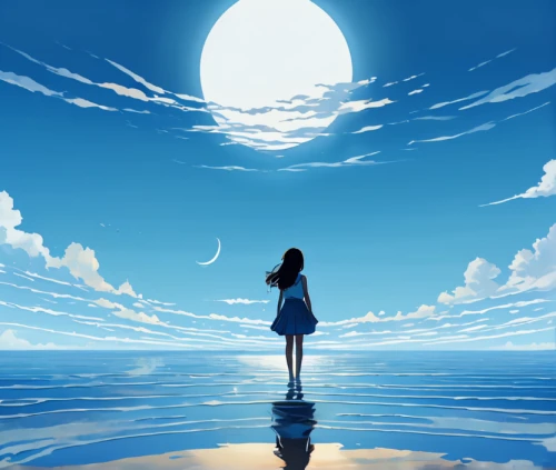 moon and star background,ocean background,the endless sea,moonlight,blue sea,blue moon,blue waters,ocean,moonlit,dream world,blue water,blue moon rose,moonlit night,landscape background,sea night,sea ocean,sea,moon and star,blue moment,ocean blue,Illustration,Japanese style,Japanese Style 14