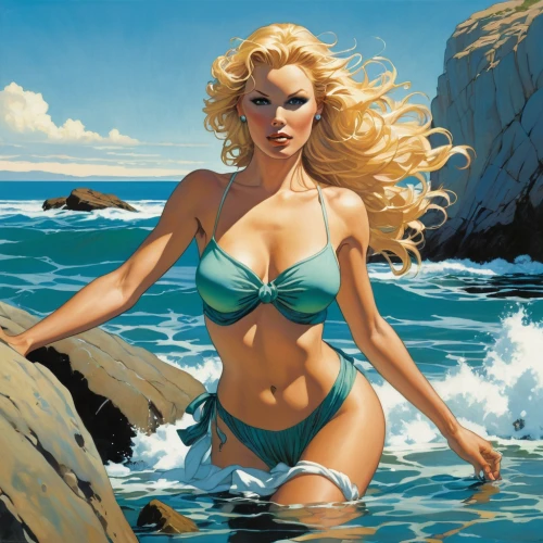 the blonde in the river,blonde woman,marylyn monroe - female,the sea maid,pin-up girl,blond girl,pin ups,pin-up model,blonde girl,vintage art,aphrodite,pin up girl,pin-up,retro pin up girl,on the shore,beach background,by the sea,swimmer,marylin monroe,aphrodite's rock,Conceptual Art,Fantasy,Fantasy 07