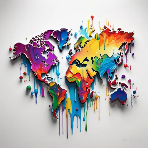 map of the world,world's map,world map,the world,world,rainbow world map,global economy,continents,world economy,globalization,globalisation,world flag,nations,world travel,global oneness,graffiti art,half of the world,other world,global,loveourplanet,Unique,3D,Modern Sculpture