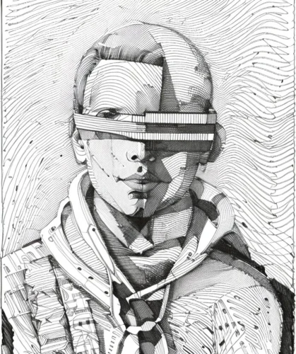 cyborg,3d man,roy lichtenstein,harnessed,cybernetics,ventilation mask,respirator,mute,infantry,face shield,comic halftone,construction helmet,blindfold,soldier,virtual identity,operator,spacesuit,medical mask,wireframe,digiart,Design Sketch,Design Sketch,None