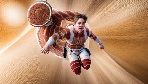 digital compositing,velocity,iron-man,flying disc,god of thunder,sci fiction illustration,captain marvel,flying seed,parachute jumper,acceleration,hover flying,superhero background,bicycle motocross,believe can fly,speed skating,glider pilot,kick,fast-food,stunt performer,aerobatics,Realistic,Foods,Bacon