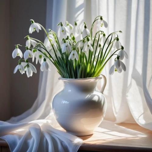 easter lilies,snowdrops,still life of spring,galanthus,snowdrop anemones,madonna lily,snowdrop,lily of the valley,white tulips,doves lily of the valley,tulip white,lily of the field,flowers in pitcher,lilies of the valley,flowers png,white lily,spring morning,jonquils,still life photography,dicentra white,Conceptual Art,Oil color,Oil Color 18