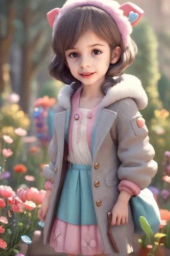 cute cartoon character,fashion doll,hanbok,fashionable girl,agnes,female doll,3d fantasy,monchhichi,anime japanese clothing,fairy tale character,artist doll,fashion dolls,fashion girl,cute cartoon image,doll dress,3d rendered,japanese doll,girl in flowers,3d render,children's background,Digital Art,3D