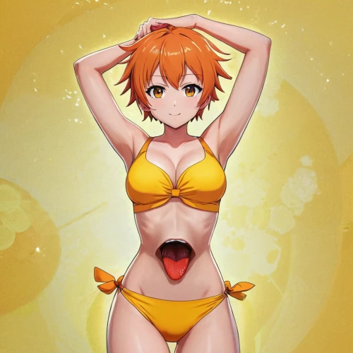 nami,pollen panties,nemo,sun,asuka langley soryu,vitamin c,orange,anime 3d,one-piece swimsuit,sol,oranges,hinata,mandarin sundae,eris,valencia orange,tan-tan,kotobukiya,orangina,jin deui,summer background