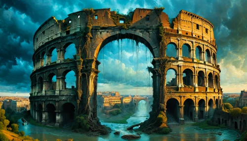 colloseum,coliseum,italy colosseum,ruin,water castle,ruins,world digital painting,the ruins of the,ruined castle,fantasy landscape,fantasy picture,ancient city,coliseo,fantasy art,hall of the fallen,atlantis,the ancient world,colosseum,castle of the corvin,colosseo,Photography,General,Fantasy
