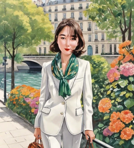 vietnamese woman,kaew chao chom,phuquy,girl in flowers,girl in a historic way,rou jia mo,travel woman,dongfang meiren,world digital painting,xuan lian,han thom,woman in menswear,viet nam,paris,city ​​portrait,oil painting on canvas,japanese woman,beautiful girl with flowers,janome chow,orsay,Digital Art,Sticker