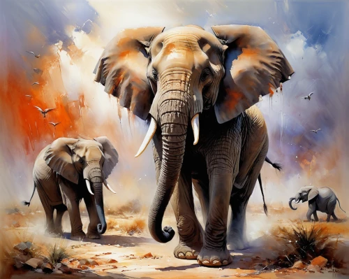 african elephants,african elephant,elephants,cartoon elephants,african bush elephant,elephantine,elephant herd,elephants and mammoths,pachyderm,elephant,circus elephant,asian elephant,elephant tusks,mandala elephant,indian elephant,blue elephant,oil painting on canvas,elephant camp,elephant's child,elephant ride,Conceptual Art,Oil color,Oil Color 03