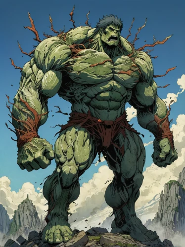 avenger hulk hero,cleanup,incredible hulk,hulk,half orc,aaa,orc,patrol,wall,minion hulk,ogre,ork,marvel comics,heroic fantasy,lopushok,brute,strongman,swamp football,marvel of peru,splitting maul,Illustration,Realistic Fantasy,Realistic Fantasy 12