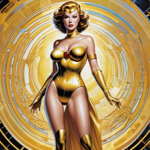 fantasy woman,goddess of justice,golden apple,sprint woman,yellow-gold,kryptarum-the bumble bee,art deco woman,horoscope libra,marylyn monroe - female,gold paint stroke,andromeda,jane russell-female,gold colored,atomic age,gold spangle,mary-gold,aphrodite,venus,sorceress,golden delicious,Conceptual Art,Sci-Fi,Sci-Fi 24