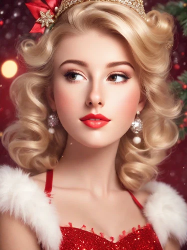 pin up christmas girl,christmas pin up girl,retro christmas girl,retro christmas lady,christmas woman,christmas gold and red deco,blonde girl with christmas gift,christmas girl,christmas angel,christmas background,christmas jewelry,christmas motif,christmas vintage,christmas glitter icons,santa hat,white rose snow queen,vintage christmas,christmas elf,the snow queen,christmas dolls,Photography,Commercial