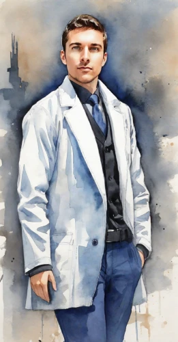 cartoon doctor,physician,theoretician physician,white coat,medic,doctor,pharmacist,the doctor,male nurse,covid doctor,medical concept poster,white-collar worker,pathologist,consultant,dr,medical illustration,healthcare professional,biologist,ship doctor,medical icon,Digital Art,Watercolor