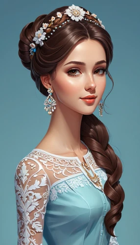 princess sofia,princess anna,bridal accessory,princess' earring,victorian lady,bridal,bridal clothing,bridal dress,bridal jewelry,elsa,cinderella,miss circassian,fairy tale character,bride,white rose snow queen,ball gown,wedding dress,debutante,diadem,jane austen,Unique,3D,Isometric