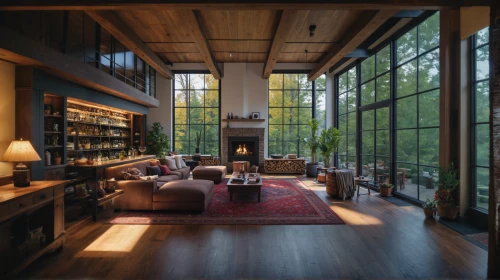 living room,mid century modern,mid century house,livingroom,modern living room,loft,reading room,the cabin in the mountains,interior modern design,bookshelves,sitting room,wooden windows,interiors,beautiful home,family room,home interior,interior design,luxury home interior,great room,modern decor