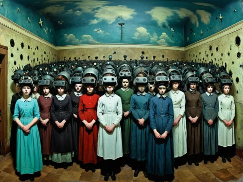 workhouse,panopticon,russian dolls,1940 women,porcelain dolls,the victorian era,nuns,telephone operator,amish,hospital staff,concentration camp,women's clothing,downton abbey,doll's house,the morgue,buddhist hell,women silhouettes,kennel club,anachronism,victorian style,Photography,Documentary Photography,Documentary Photography 29