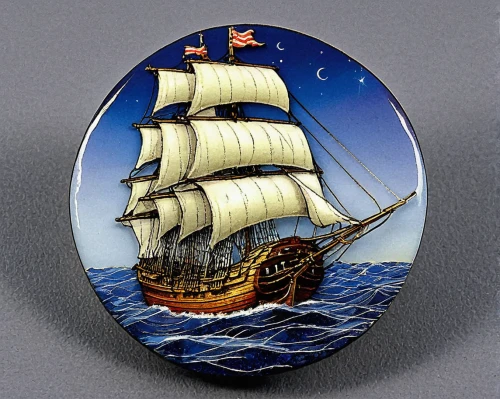 decorative plate,sea sailing ship,pioneer badge,full-rigged ship,pin-back button,enamel cup,sail ship,enamelled,nautical clip art,sailing ship,wooden plate,wall plate,mayflower,sewing button,east indiaman,sailing ships,a badge,bell plate,fishing cutter,sailing vessel,Illustration,Realistic Fantasy,Realistic Fantasy 05
