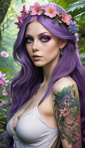 fae,faerie,lilac flower,elven flower,faery,violet head elf,lilac blossom,lilac flowers,purple lilac,flower fairy,lilac arbor,garden fairy,beautiful girl with flowers,violet flowers,lilac,pale purple,anemone purple floral,purple flowers,girl in flowers,butterfly lilac,Illustration,Abstract Fantasy,Abstract Fantasy 11