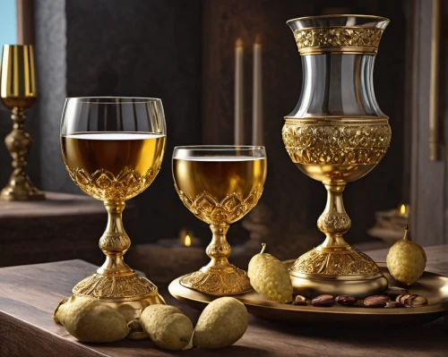 gold chalice,champagne stemware,wine glasses,glassware,goblet,stemware,champagne glasses,glasswares,golden candlestick,wine glass,wineglass,drinking glasses,candlestick for three candles,chalice,whiskey glass,champagne glass,cocktail glasses,medieval hourglass,gold lacquer,wedding glasses,Photography,General,Realistic