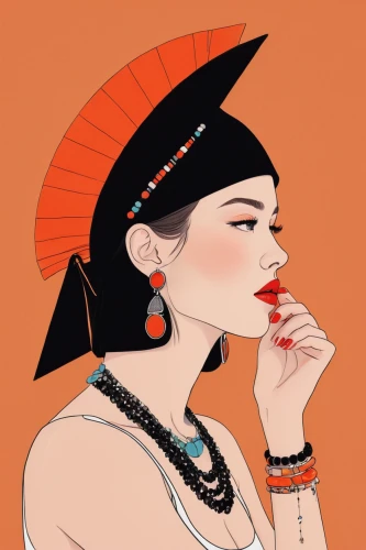 art deco woman,fashion vector,ancient egyptian girl,vector illustration,fashion illustration,pocahontas,retro woman,asian conical hat,geisha girl,boho art,retro girl,flapper,oriental girl,geisha,retro women,vintage illustration,headdress,vector art,vintage woman,digital illustration,Illustration,Children,Children 06