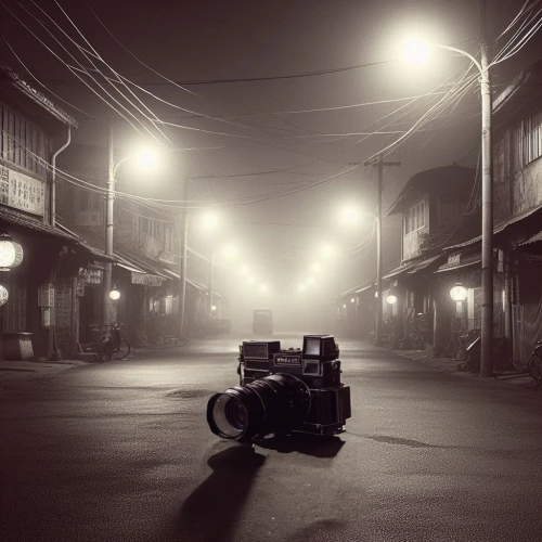 film noir,beetle fog,foggy,ghost town,fog,night photography,dense fog,the fog,black city,silent film,night photograph,blind alley,ground fog,high fog,night image,night scene,photo session at night,monochrome photography,alley,eerie