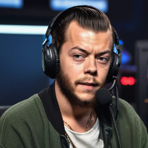 harry styles,earpieces,harry,harold,earphones,styles,headphones,stubble,headset,headphone,facial hair,cuddly,hickey,earbuds,work of art,spotify icon,sugar pine,green bean,neck,wireless headphones,Photography,General,Realistic