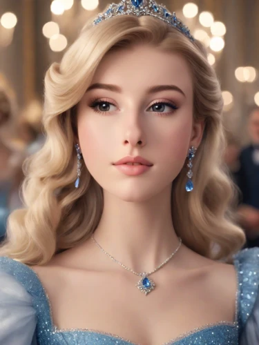 elsa,cinderella,princess sofia,princess' earring,tiara,doll's facial features,white rose snow queen,princess anna,the snow queen,realdoll,princess,princess crown,fairy tale character,a princess,ice princess,fairy queen,diadem,barbie,porcelain doll,barbie doll,Photography,Cinematic