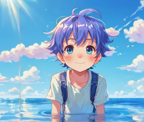 ocean,summer sky,sailing blue purple,ocean background,sea-lavender,summer background,sea ocean,sea,underwater background,at sea,watery heart,neptune,sun and sea,blue sky,summer day,ocean blue,aqua,water forget me not,by the sea,yuki nagato sos brigade,Illustration,Japanese style,Japanese Style 02