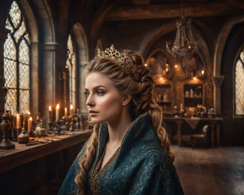 celtic queen,crown render,the crown,candlemaker,fantasy portrait,crowned,princess crown,spring crown,gold crown,golden crown,crown,queen crown,diadem,tudor,girl in a historic way,headpiece,imperial crown,rapunzel,fairy tale character,crowns,Photography,General,Fantasy