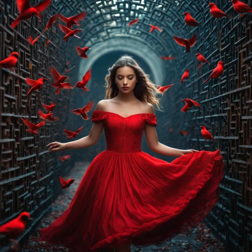 man in red dress,girl in red dress,red gown,way of the roses,red matrix,lady in red,photoshop manipulation,photo manipulation,red petals,scarlet witch,red rose,red cape,red background,red shoes,photomanipulation,red confetti,digital compositing,red tunic,red dress,red riding hood,Photography,General,Fantasy