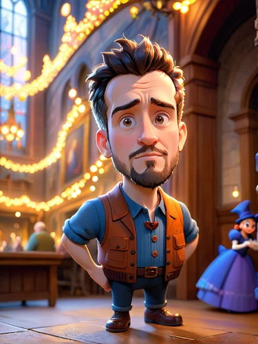 cute cartoon character,miguel of coco,disney character,russo-european laika,goatee,geppetto,musketeer,tangled,gaudí,animated cartoon,tony stark,laika,cute cartoon image,cartoon character,3d fantasy,toy's story,animator,cinema 4d,movie star,cg artwork,Anime,Anime,Cartoon