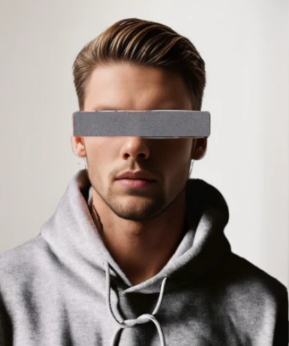 blindfold,soundcloud icon,eye glass accessory,cyclops,face shield,blindfolded,soundcloud logo,ventilation mask,glare protection,product photos,male model,3d man,balaclava,cyber glasses,bird box,grey,virtual identity,blind folded,open-face watch,silver framed glasses