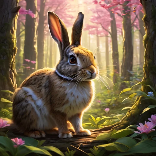 bunny on flower,easter background,easter theme,springtime background,spring background,bunny,cottontail,audubon's cottontail,hoppy,easter bunny,hare,brown rabbit,european rabbit,hare trail,little bunny,rabbits and hares,easter banner,gray hare,jack rabbit,rabbit,Photography,General,Natural