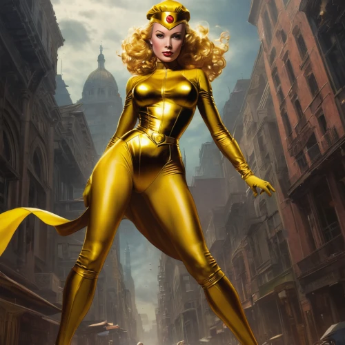 sprint woman,kryptarum-the bumble bee,canary,yellow-gold,goddess of justice,super heroine,scarlet witch,spider the golden silk,canary bird,yellow,marvel comics,captain marvel,fantasy woman,golden yellow,aurora yellow,superhero background,stud yellow,gold colored,gold paint stroke,electro,Conceptual Art,Fantasy,Fantasy 11