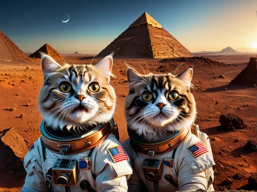 mission to mars,cats,vintage cats,two cats,felines,space tourism,american curl,american bobtail,napoleon cat,cat image,cat family,cat lovers,astronauts,cosmonautics day,alien planet,red tabby,tabby cat,full hd wallpaper,cartoon cat,extraterrestrial life,Photography,General,Natural