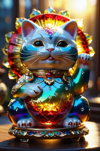 lucky cat,tea party cat,asian teapot,chinese pastoral cat,chinese teacup,fragrance teapot,incense burner,tea light holder,glass yard ornament,chinaware,teapot,fine china,cat drinking tea,tea zen,glass ornament,colorful glass,asian lamp,tealight,incense with stand,glass painting,Photography,General,Realistic