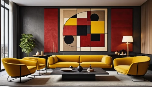 mid century modern,mondrian,modern decor,contemporary decor,mid century,art deco,mid century house,interior design,interior decor,interior modern design,apartment lounge,interior decoration,decorative art,mid century sofa,living room,art deco frame,three primary colors,abstract painting,deco,contemporary,Photography,General,Realistic