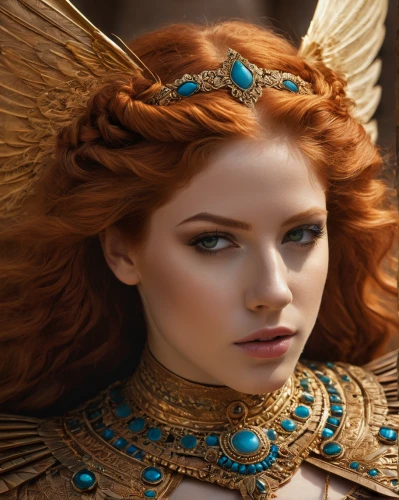 fantasy woman,fantasy art,fantasy portrait,headdress,faery,warrior woman,celtic queen,headpiece,breastplate,cleopatra,priestess,female warrior,fairy queen,merida,aphrodite,athena,fantasy picture,feather headdress,diadem,fire angel,Photography,General,Fantasy