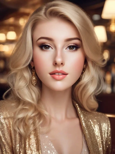 realdoll,vintage makeup,blonde woman,gold color,golden color,blonde girl,romantic look,golden haired,blond girl,champagne color,natural cosmetic,eurasian,mary-gold,cool blonde,artificial hair integrations,women's cosmetics,gold colored,gold jewelry,model beauty,barbie,Photography,Natural