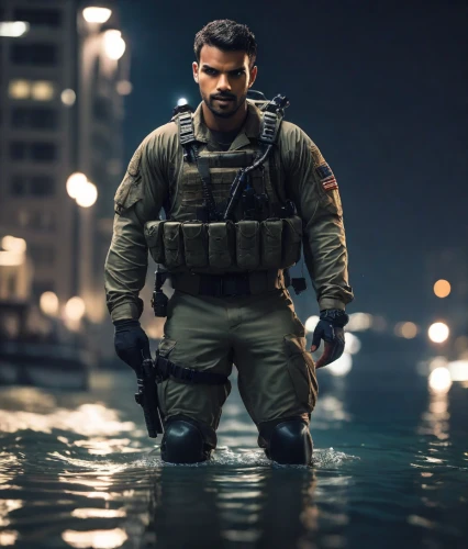 the man in the water,ballistic vest,actionfigure,action figure,marine,cargo,aquanaut,dry suit,water police,gale,swat,special forces,mercenary,cargo pants,3d figure,the man floating around,game figure,collectible action figures,bane,agent,Photography,Natural