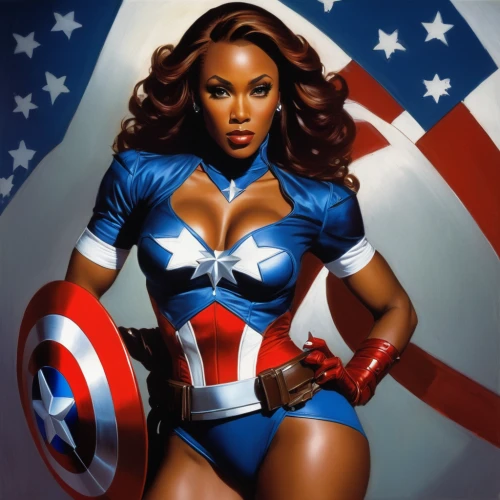 captain american,captain america type,captain america,capitanamerica,patriot,wonderwoman,super heroine,african american woman,super woman,superhero background,afroamerican,liberia,flag day (usa),america,patriotic,wonder woman,afro-american,woman power,queen of liberty,steve rogers,Conceptual Art,Fantasy,Fantasy 04