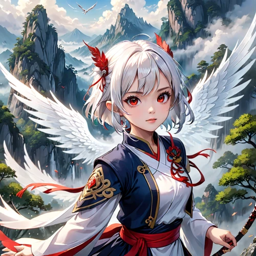 meteora,japanese sakura background,white eagle,sakura background,dove of peace,chinese background,goki,flying girl,portrait background,garuda,fire angel,hwachae,angel,winged heart,japanese background,white dove,great wall wingle,angel girl,white feather,kitsune,Anime,Anime,General