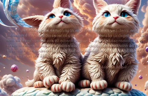 two cats,cats angora,easter background,easter rabbits,oktoberfest cats,turkish angora,cats,rain cats and dogs,felines,cat lovers,capricorn kitz,cats on brick wall,kittens,birman,whimsical animals,cat family,baby cats,vintage cats,cats playing,rabbits